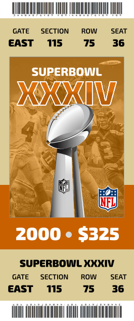 Billet pour le Superbowl 2000